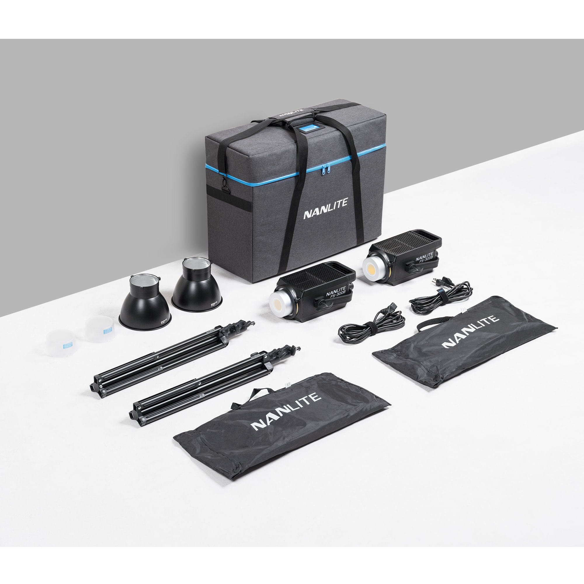Nanlite FS-300B KIT 2 Lampi LED Bi-Color cu Accesorii-F64.ro - F64.ro